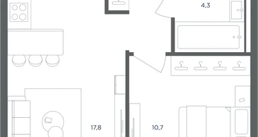 1-к. квартира, 36&nbsp;м²