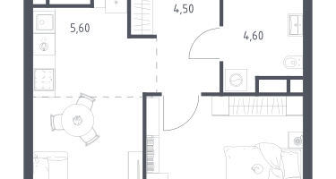 Студия, 34&nbsp;м²