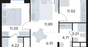 2-к. квартира, 55&nbsp;м²