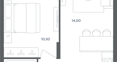 2-к. квартира, 38&nbsp;м²