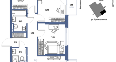 4-к. квартира, 76&nbsp;м²