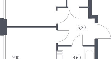 1-к. квартира, 28&nbsp;м²