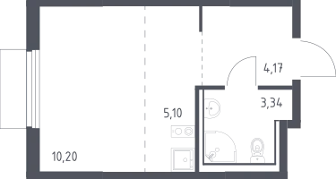 Студия, 22&nbsp;м²