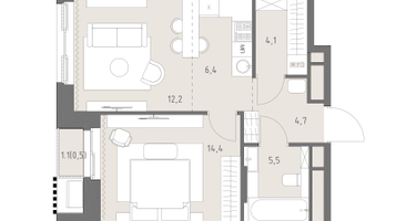 2-к. квартира, 47&nbsp;м²