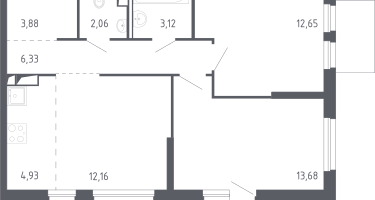 Студия, 58&nbsp;м²
