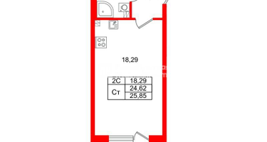 Студия, 24 м²