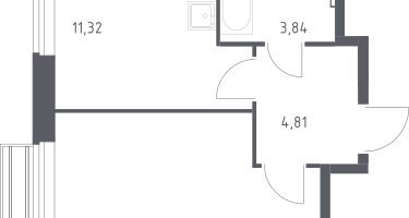 1-к. квартира, 34&nbsp;м²