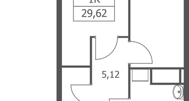1-к. квартира, 29 м²