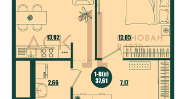1-к. квартира, 37&nbsp;м²