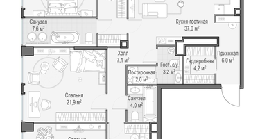 4-к. квартира, 156 м²