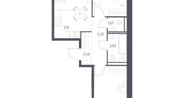 2-к. квартира, 57&nbsp;м²