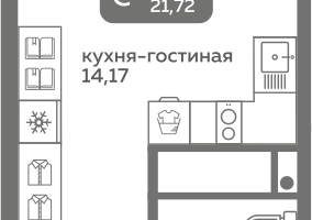 Студия, 21 м²