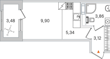Студия, 23&nbsp;м²