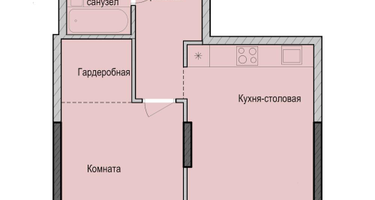 1-к. квартира, 44&nbsp;м²