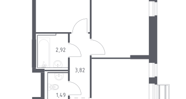 2-к. квартира, 53&nbsp;м²