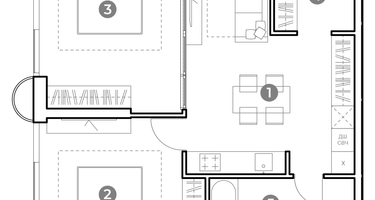 3-к. квартира, 60 м²