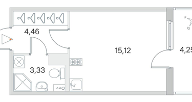 Студия, 24 м²