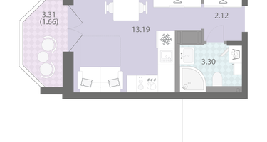 Студия, 20&nbsp;м²