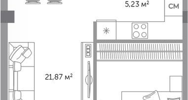 2-к. квартира, 53 м²