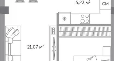 2-к. квартира, 53 м²