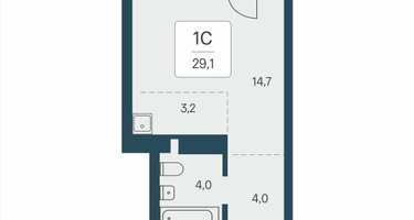 Студия, 29&nbsp;м²