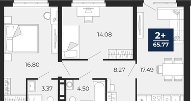 2-к. квартира, 64 м²