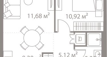 1-к. квартира, 39 м²