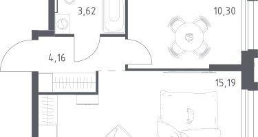 1-к. квартира, 33&nbsp;м²