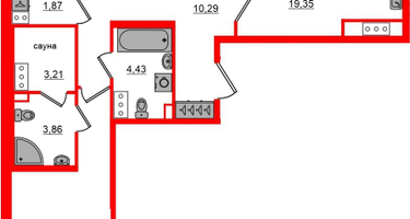 3-к. квартира, 86 м²