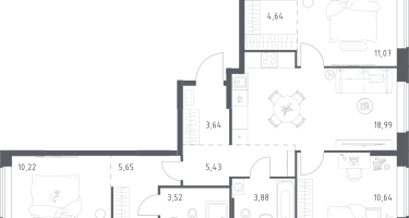 3-к. квартира, 77&nbsp;м²