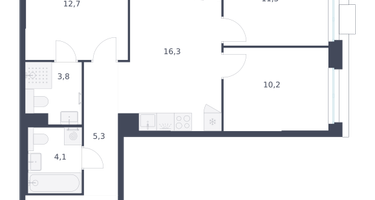 3-к. квартира, 70&nbsp;м²