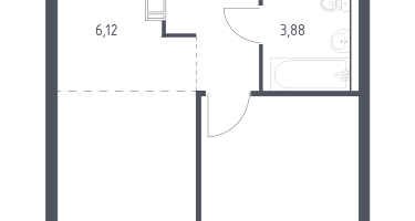 Студия, 34&nbsp;м²