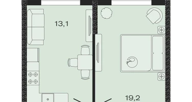 1-к. квартира, 40&nbsp;м²
