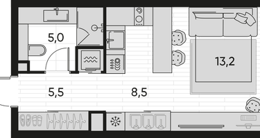 1-к. квартира, 32&nbsp;м²