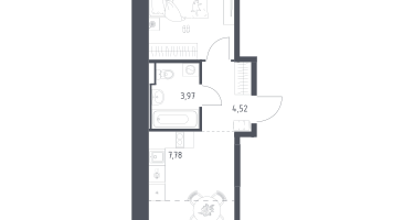 Студия, 44&nbsp;м²