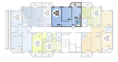 2-к. квартира, 55&nbsp;м²