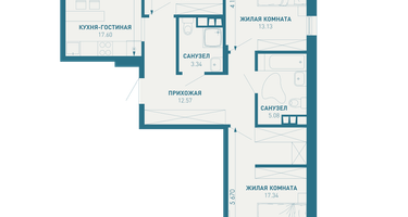 3-к. квартира, 95 м²