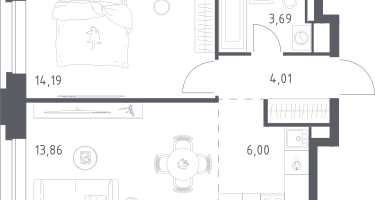 Студия, 41&nbsp;м²