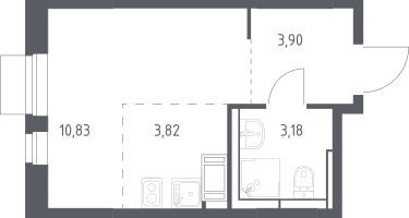 Студия, 21&nbsp;м²