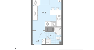 Студия, 20&nbsp;м²