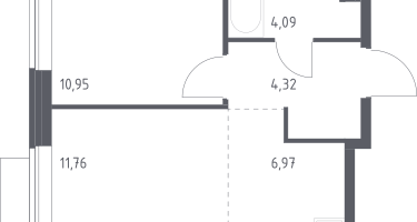 Студия, 38&nbsp;м²