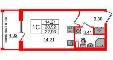 Студия, 20&nbsp;м²