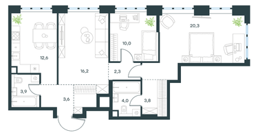 3-к. квартира, 79&nbsp;м²