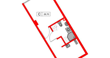 Студия, 26 м²