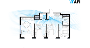 3-к. квартира, 77 м²