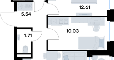 2-к. квартира, 46 м²
