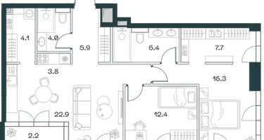 3-к. квартира, 85&nbsp;м²