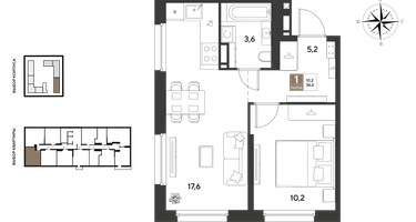 1-к. квартира, 36&nbsp;м²
