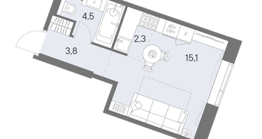 Студия, 25&nbsp;м²