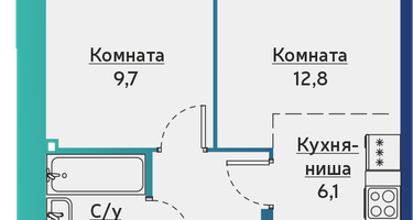 2-к. квартира, 38 м²